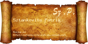 Sztankovits Patrik névjegykártya